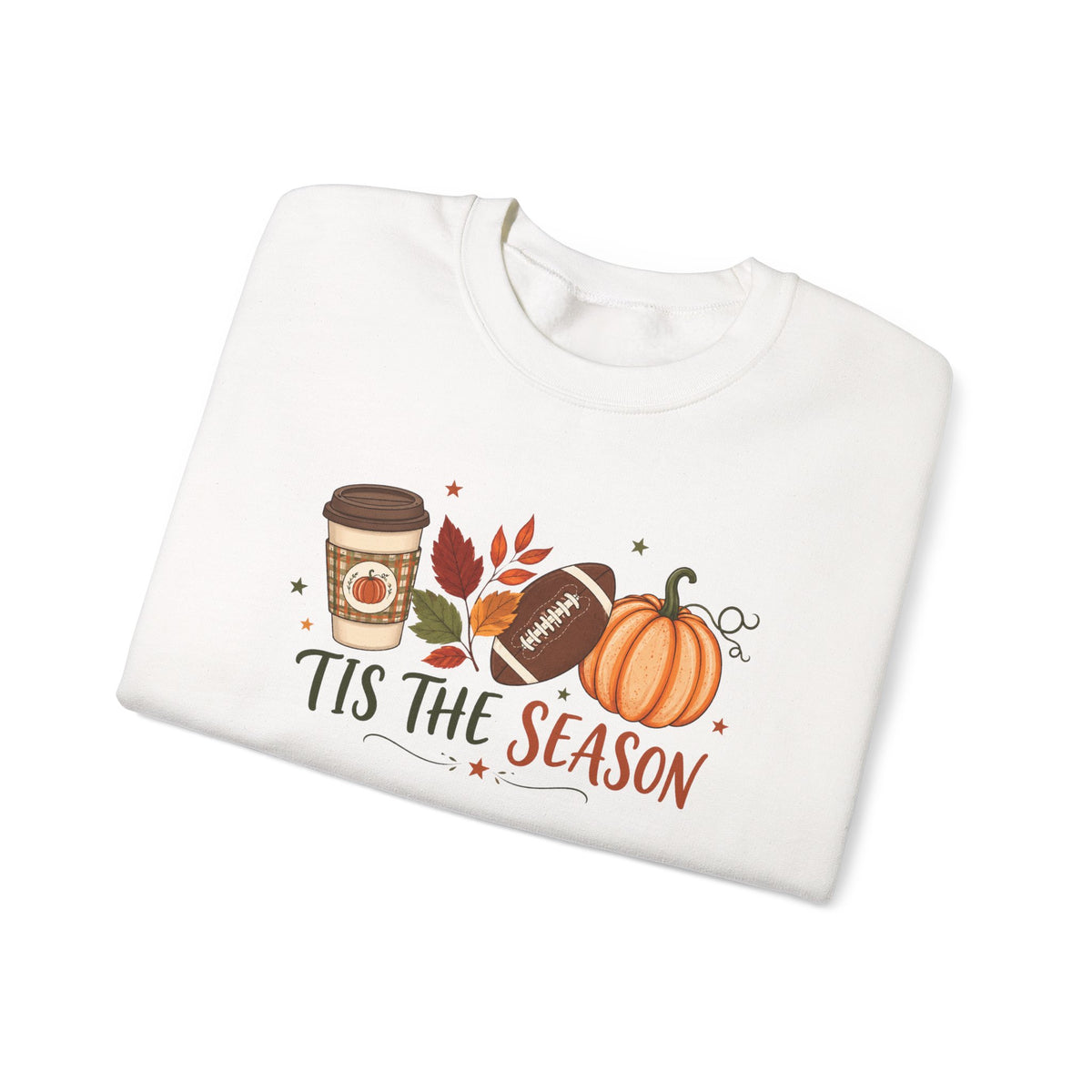 Crewneck Sweatshirt - "Tis The Season" Fall Pumpkin & Coffee Cozy Sweatshirt