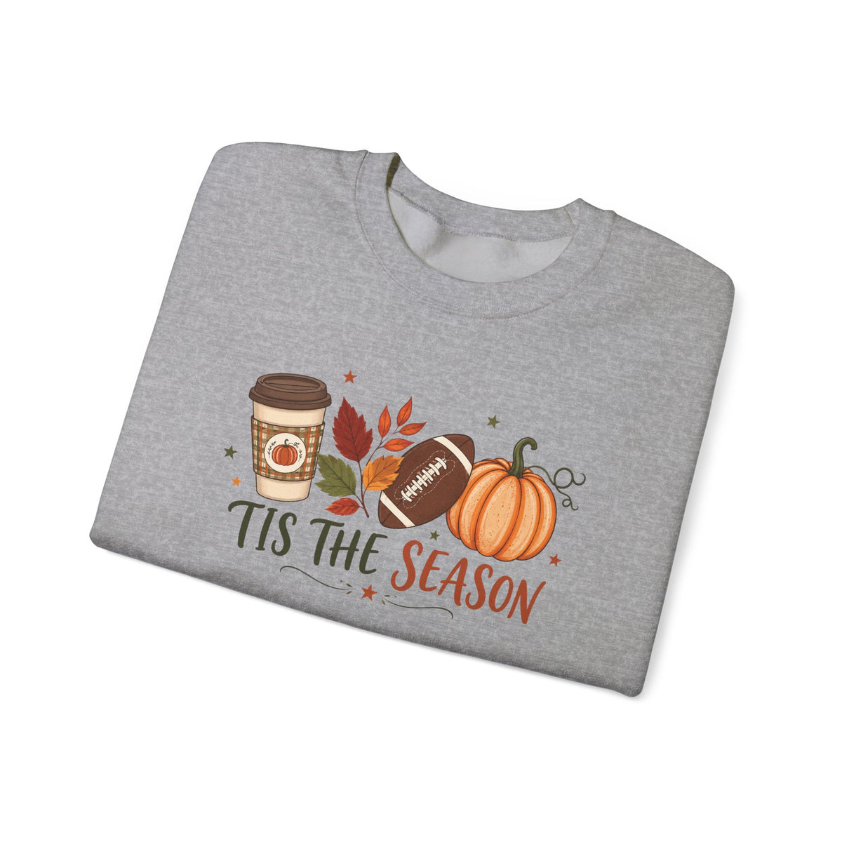 Crewneck Sweatshirt - "Tis The Season" Fall Pumpkin & Coffee Cozy Sweatshirt
