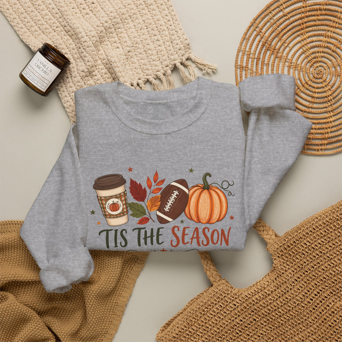 Tis the Season Fall Sweatshirt — Pumpkin Spice Cozy Crewneck