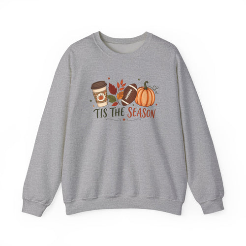 Crewneck Sweatshirt - "Tis The Season" Fall Pumpkin & Coffee Cozy Sweatshirt