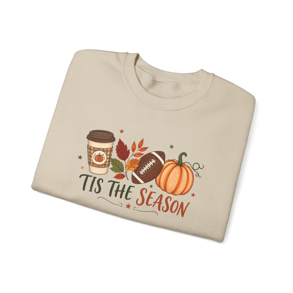 Crewneck Sweatshirt - "Tis The Season" Fall Pumpkin & Coffee Cozy Sweatshirt